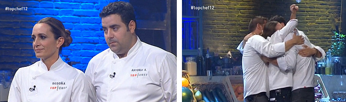 Begoña y Antonio esperan la decisión final. A la derecha, Begoña emocionada tras saberse ganadora