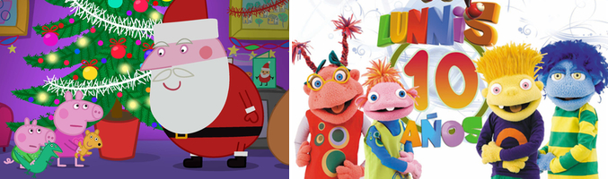 Imágenes de la Navidad en 'Peppa Pig' y del décimo cumpleaños de los Lunnis