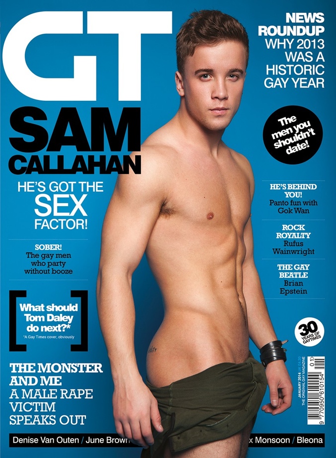 Sam Callahan, portada de la revista Gay Times