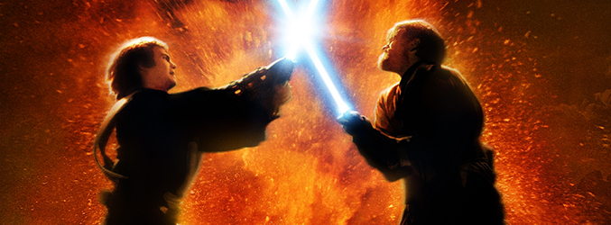 Anakin Skywalker y Obi-Wan Kenobi se enfrentan en "La venganza de los Sith"
