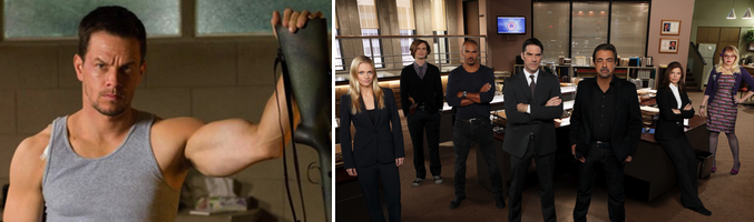 Imágenes de Mark Walhberg en "Shooter, el tirador" y de los protagonistas de 'Mentes criminales'