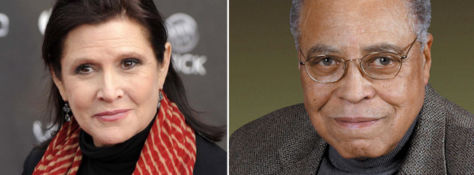 Carrie Fisher y James Earl Jones, emblemas de &quot;Star Wars&quot;