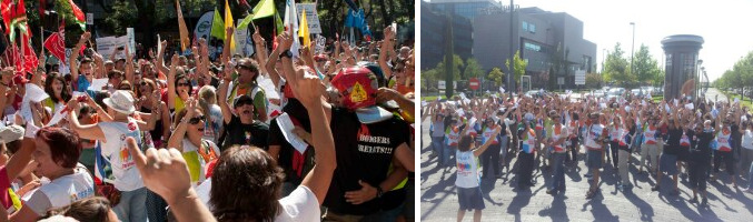 Imágenes de distintas protestas de los trabajadores de Telemadrid