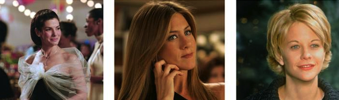 Sandra Bullock, Jennifer Aniston y Meg Ryan