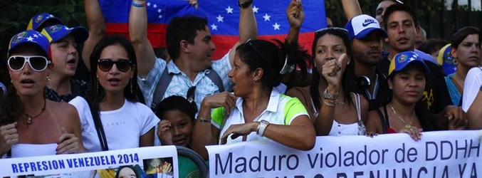 Manifestantes venezolanos