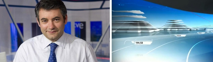 Julio Somoano y captura de la cabecera del 'Telediario'