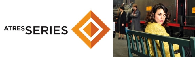 Logotipo de Atres Series y escena de &#39;El tiempo entre costuras&#39;