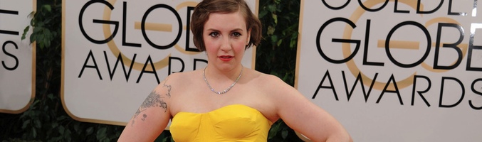 Lena Dunham en la alfombra roja de los Globos de Oro 2014