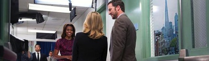 Michelle Obama grabando &#39;Parks and Recreations&#39;