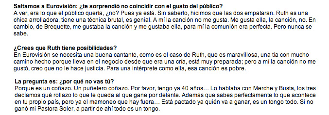 declaraciones Mónica Naranjo