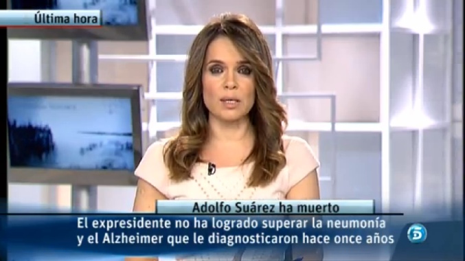 Telecinco anuncia la muerte de Adolfo Suárez