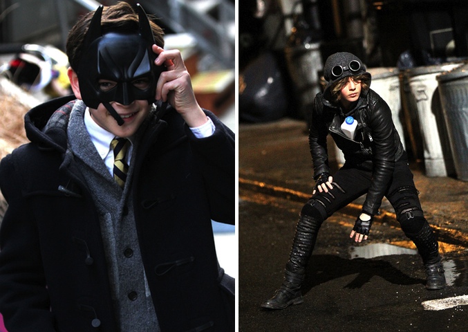 Los actores David Mazouz y Camren Bicondova durante las grabaciones de 'Gotham'