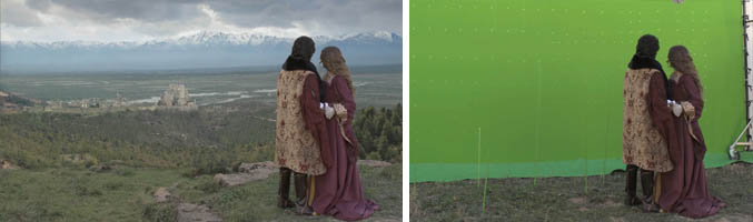 La pareja protagonista de 'Isabel' observa su reino en tela de croma
