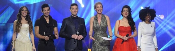 Concursantes de 'Mira quién va a Eurovisión' junto con Anne Igartiburu