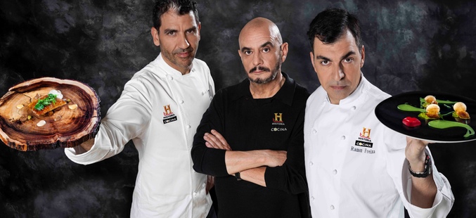 Ramón Freixa, Paco Roncero y Miguel Ángel Almodóvar en 'La Última Cena'