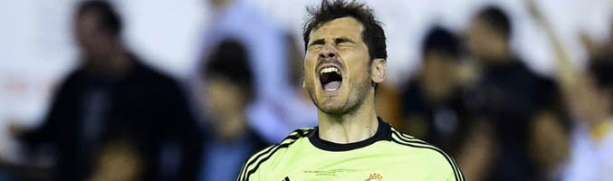 Iker Casillas celebra el segundo gol ante el Barça en la Copa del Rey