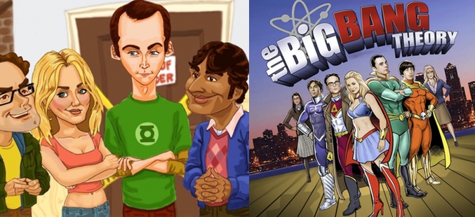 Dibujos realizados inspirados en "The Big Bang Theory"