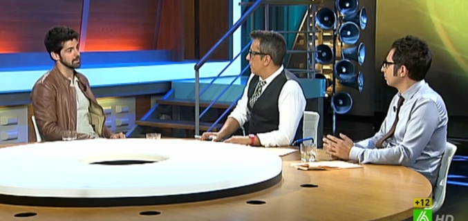 Miguel Ángel Muñoz con Buenafuente y Berto Romero en 'En el aire'