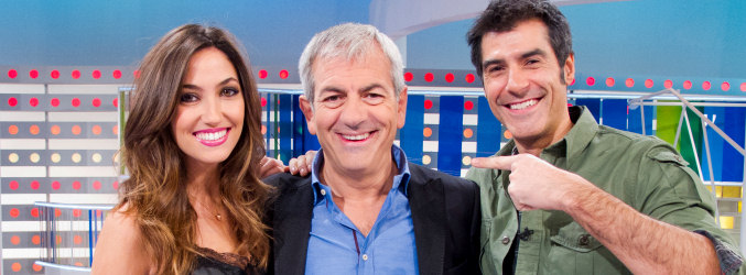 Paloma, Carlos Sobera y Jorge Fernández en el plató de &#39;La ruleta de la suerte&#39;
