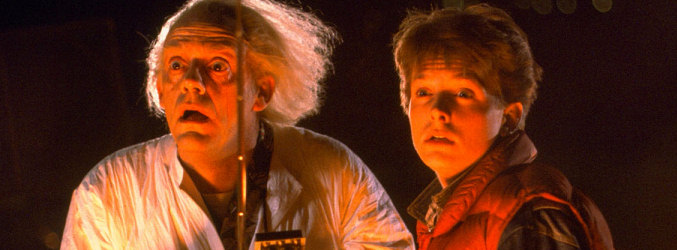 Christopher Lloyd y Michael J. Fox en "Regreso al futuro"