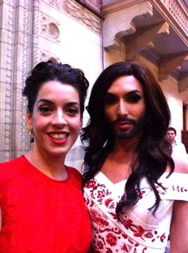 Ruth Lorenzo y Conchita Wurst en la Welcome Party de Eurovisión 2014