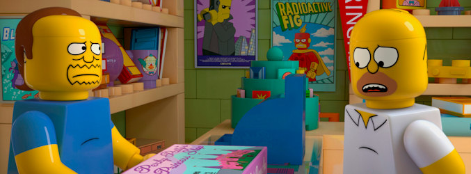 Homer en la tienda de cómics en el especial Lego de 'Los Simpson'
