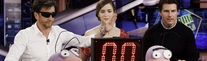 Pablo Motos, Emily Blunt y Tom Cruise en 'El Hormiguero'