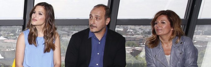 La presentadora María Gracia, Quique Álvarez, director del programa, y Susana Pérez, de Boomerang TV