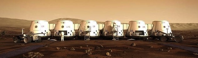 Recreación realizada por Mars One de la futura colonia en Marte