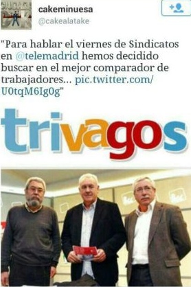 Captura del tweet de Cake Minuesa