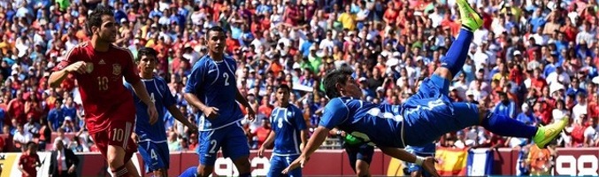 Imagen del amistoso entre España y El Salvador