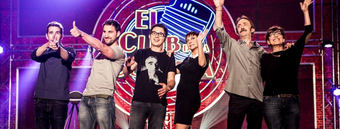 Gonzo, Dani Rovira, Berto Romero, Eva Hache, Santi Rodríguez e Isabel Ordaz en 'El Club de la Comedia'