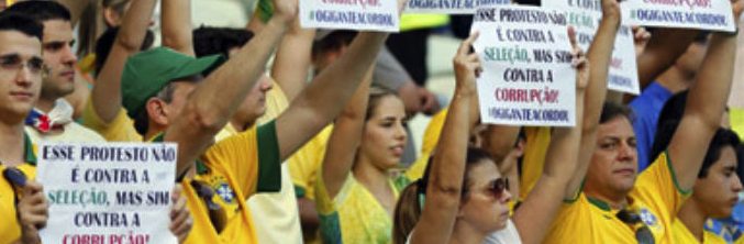 Protestas en el partido inaugural del Mundial 2014