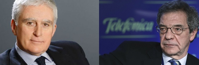 Paolo Vasile (Mediaset) y César Alierta (Telefónica)
