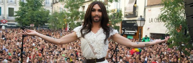 Conchita Wurst durante el pregón del Orgullo Gay en Madrid