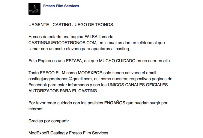 Facebook de Fresco Films