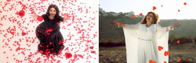 Conchita Wurst y Amalia Valero en sus videoclips