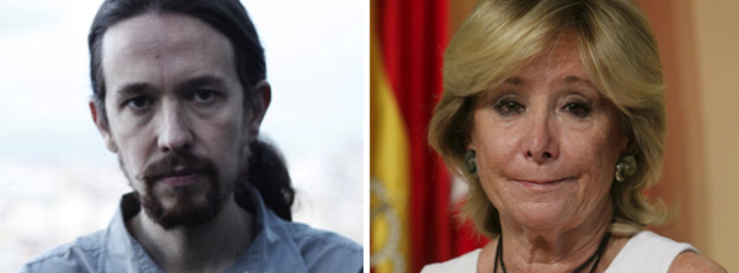 Pablo Iglesias y Esperanza Aguirre