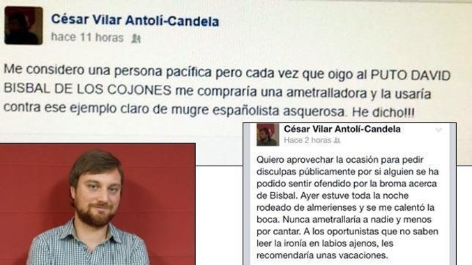 Imagen de las publicaciones en Facebook de César Vilar