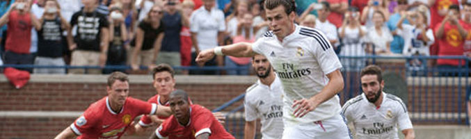 Imagen del partido entre el manchester United y el Real Madrid