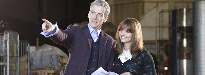 Peter Capaldi y Jenna Coleman durante la grabación de la octava temporada de 'Doctor Who'