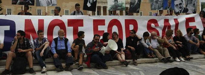 Protestas de los trabajadores de la extinta ERT