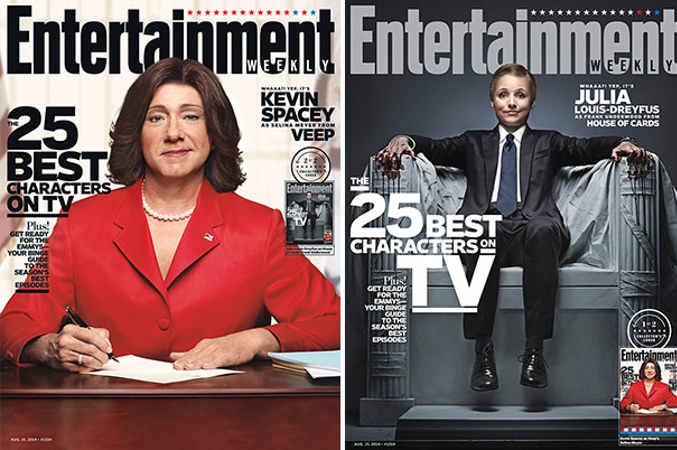 Kevin Spacey y Julia Louis-Dreyfus en las portadas de Entertainment Weekly
