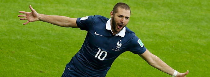 Karim Benzema jugando por Francia durante el pasado Mundial de Brasil