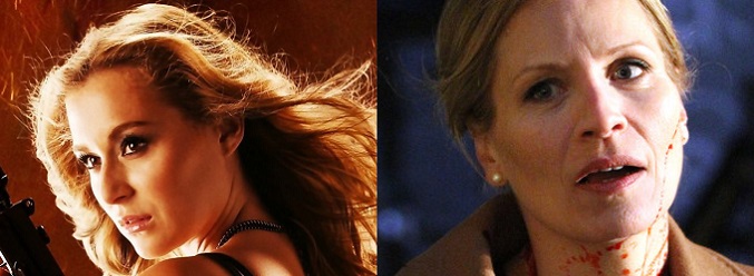 Elexa Vega (izq) en una imagen promocional de "Machete Kills" y Brette Taylor (dcha) en 'Gotham'