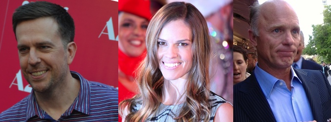 Ed Helms, Hilary Swank y Ed Harris