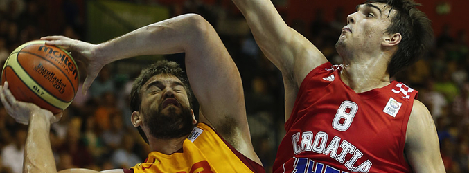 España y Croacia durante el amistoso previo al Mundial de Baloncesto España 2014