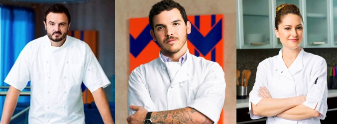 Brendan Collins, Casey Lane y Brooke Williamson, chefs de 'Novatos en la cocina'
