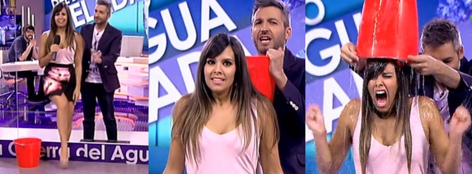 Cristina Pedroche recibe el primer cubo de agua helada