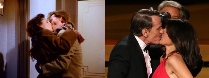 Antes y ahora: el beso de Bryan Cranston y Julia Louis-Dreyfus en 'Seinfeld' y en los Emmy 2014